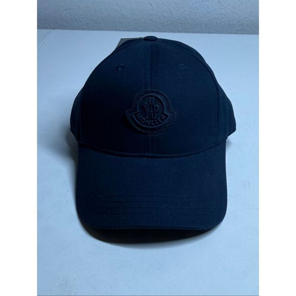 Moncler Baseball Cap Navy Blue Logo One Size Adult - Picture 1 of 7